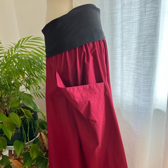 Berlin boutique skirt or pull up dress in red with patchwork accents - Picture 4 of 16